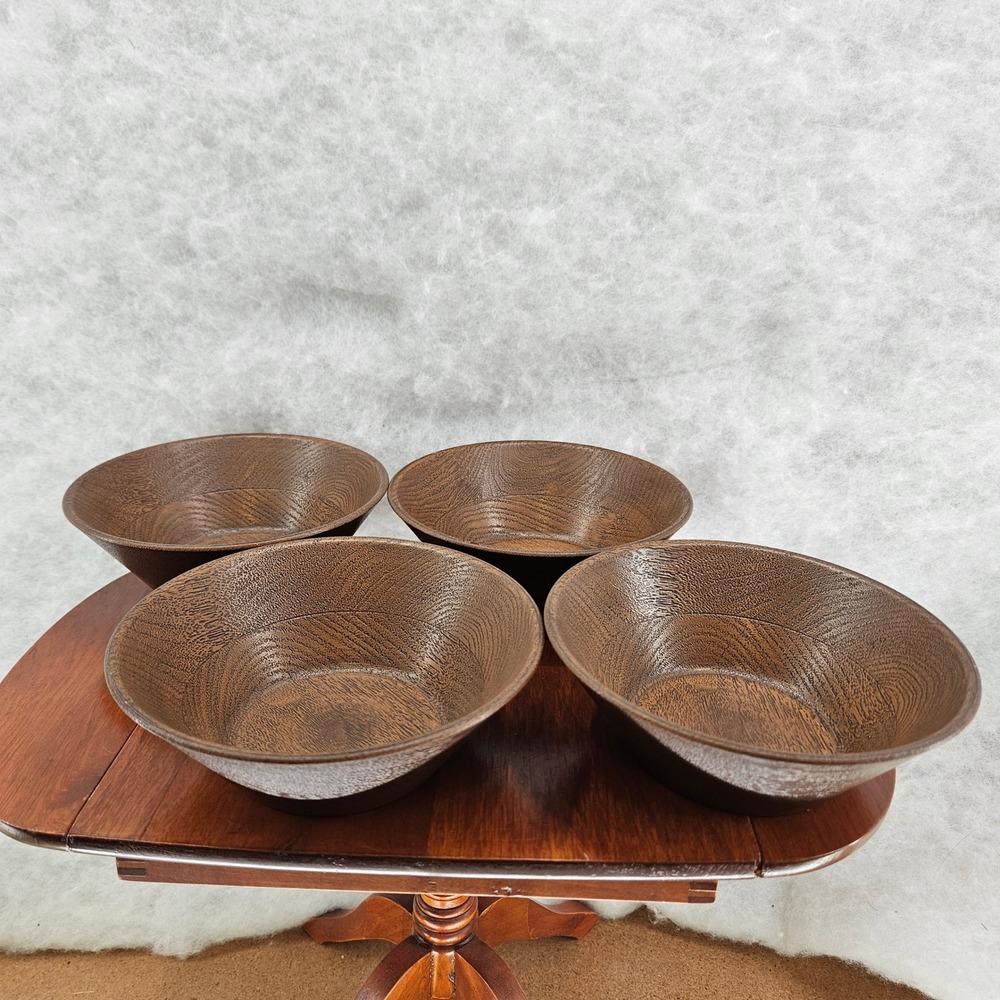 Thermo Serv Anoka Minnesota Faux Wood Grain Bowls‎ Set of 4 MCM Vtg West Bend